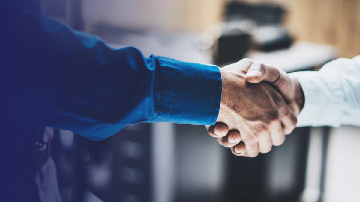 Handshake to close deal with gradient